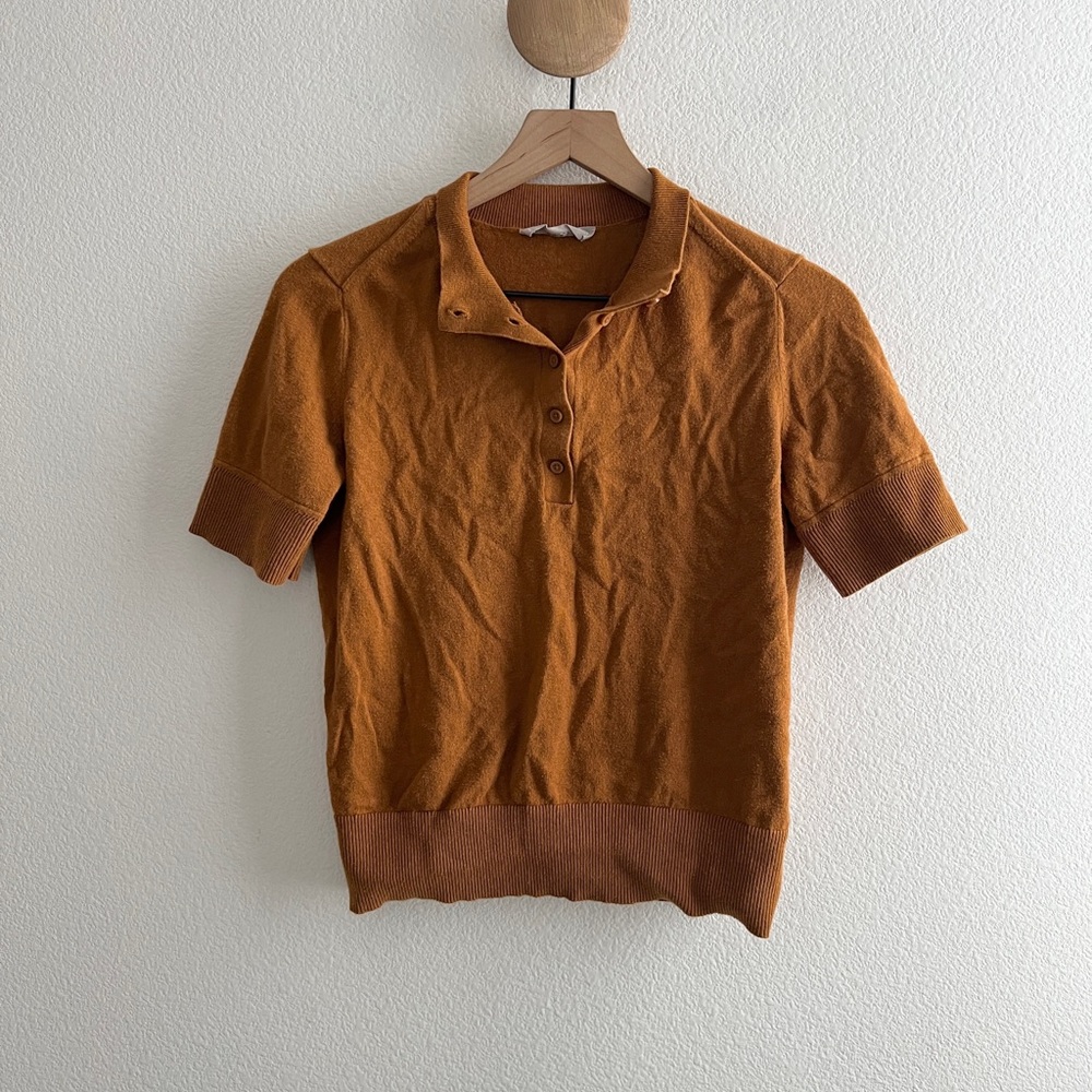 Everlane Orange Short Sleeve Polo Top